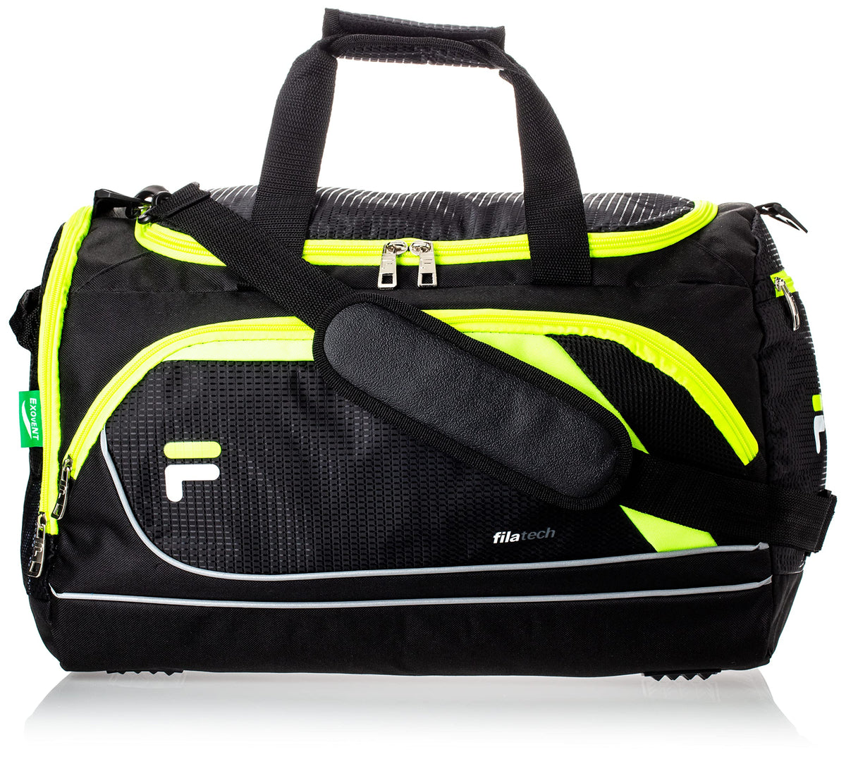 Fila Advantage Sport Bag, Black/Lime, 19" Duffel