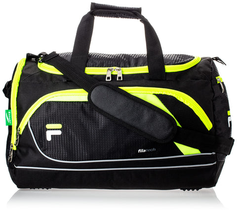 Fila Advantage Sport Bag, Black/Lime, 19" Duffel