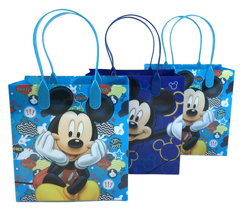 Disney Mickey Mouse Reusable Party Favor Goodie Small Gift Bags 12 (12 Bags)