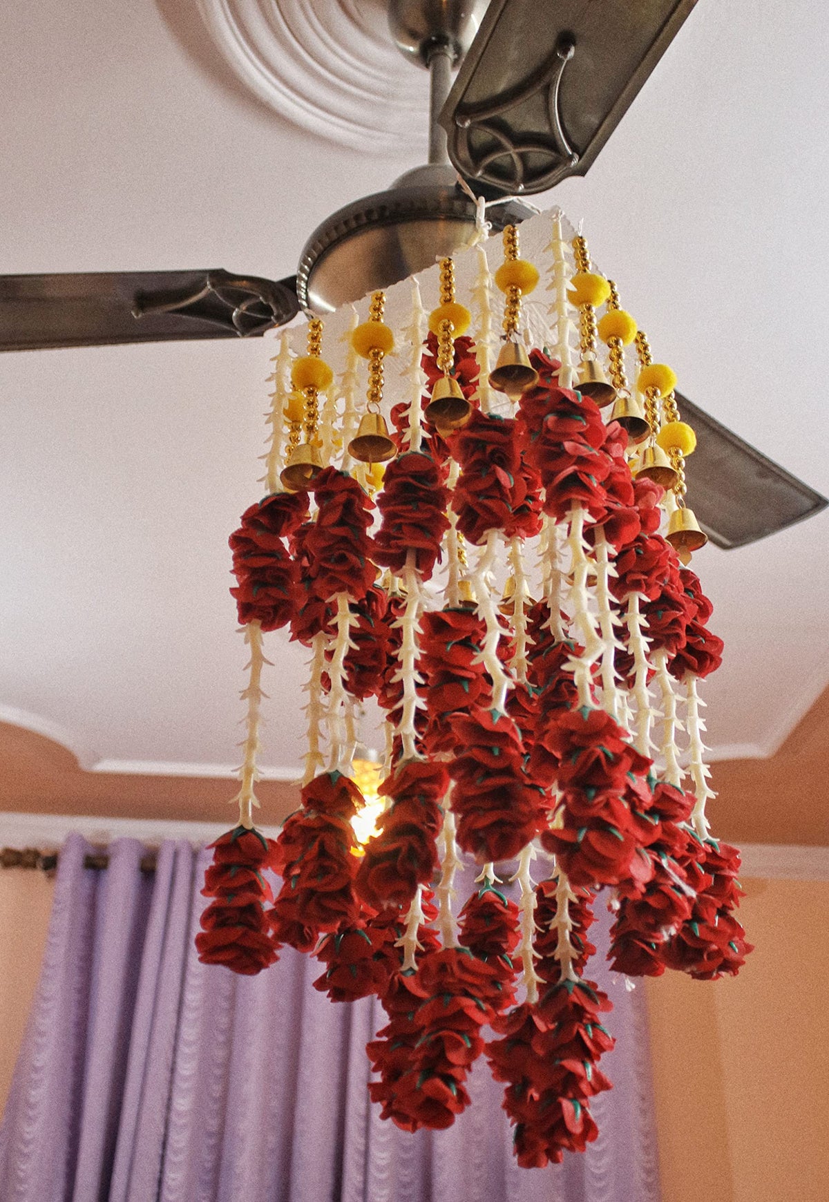 Artificial Flower Garlands Chandelier, Zhoomar for Diwali Decorations, Home and Party Decorations (Reusable Artificial Flowers Hanging)