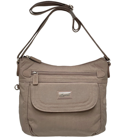 Spirit Medium Crossbody Shoulder Water Resistant Lightweight Travel Multi Pocket Bag 5269 (Mink)