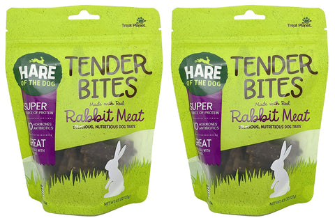 Hare of the Dog Rabbit Meat Dog Treats Pack of 2 - Rabbit Dog Treats, Single Source Protein USA Dog Treats, Training Treats (4.5 Oz Each)