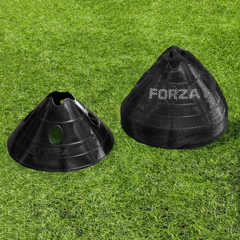 FORZA SuperCone Training Marker Domes [20-Pack] - Fluro Colors | 14cm x 30cm | Football Training Equipment | Weatherproof PVC Cones