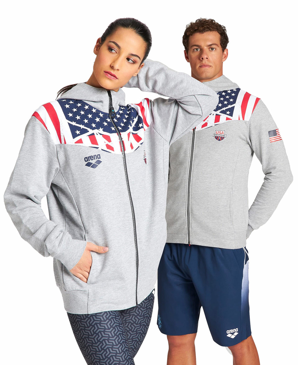 ARENA Women's Standard Unisex Og Hooded Full-Zip Jacket, Medium Grey Melange, M