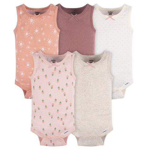 Gerber Baby Girls Multi-Pack Sleeveless Onesies Bodysuit Flowers 18 Months