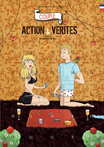 Couple Advent Calendar - 25 Actions and Truths Men Women - Front or After Calendar - French