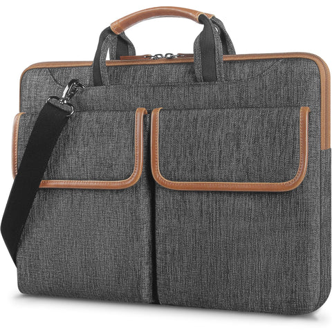 DOMISO 17 Inch Laptop Sleeve Shoulder Bag Compatible with 17.3" Dell XPS/HP Pavilion / 17.3" Gaming Pavilion 17 / Ideapad/Acer/HP Omen,Dark Grey
