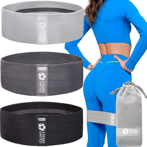 Exercise Resistance Bands for Legs and Butt - 3 Pack Advanced Level, Workout Fabric Non-Slip Gym Equipment Set for Women/Men, Squat Booty Bands for Working Out, Hip Thigh Glute Stretch Fitness Loops
