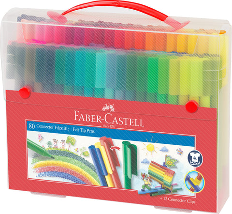 Faber-Castell 155579 Connector Colour Felt Tip Pen, 80 Count (Pack of 1)