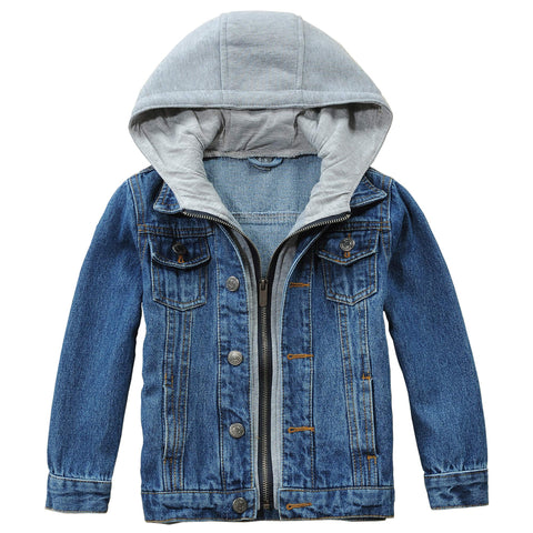 Banibear Teens Boys Hooded Denim Jacket Coat Kids Children Zipper Jeans Jacket Outerwear, 13-14 Years(Tag160)