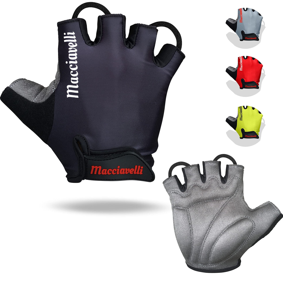 MACCIAVELLI Cycling Gloves | Half Finger and Full Finger Bike Gloves | Ideal for Road Racing, Touring or Daily commutes - MTB Gloves for Men and Women