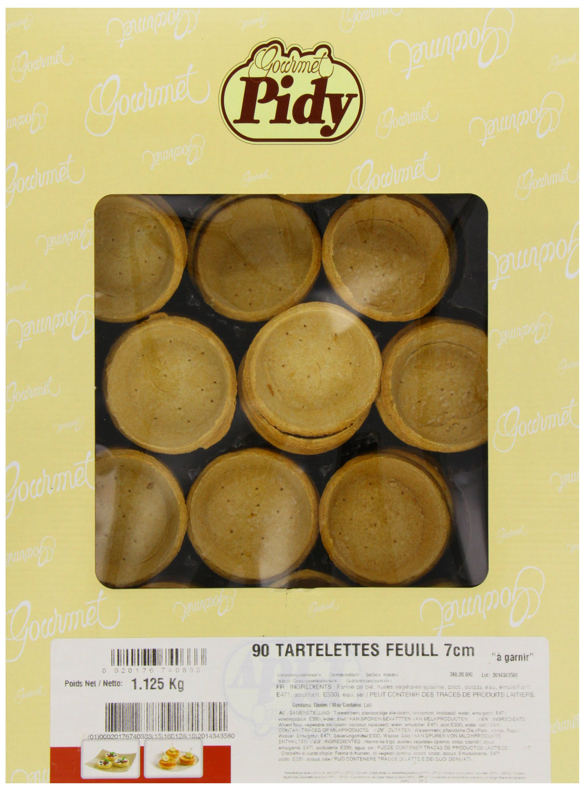 Pidy Tartelette Feuilletee Savoury Tartlet, 7 cm - 90 Portions