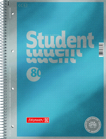 Brunnen Dotted Premium 1067147 Notepad/College Notepad, 1 Piece, Cyan Metallic