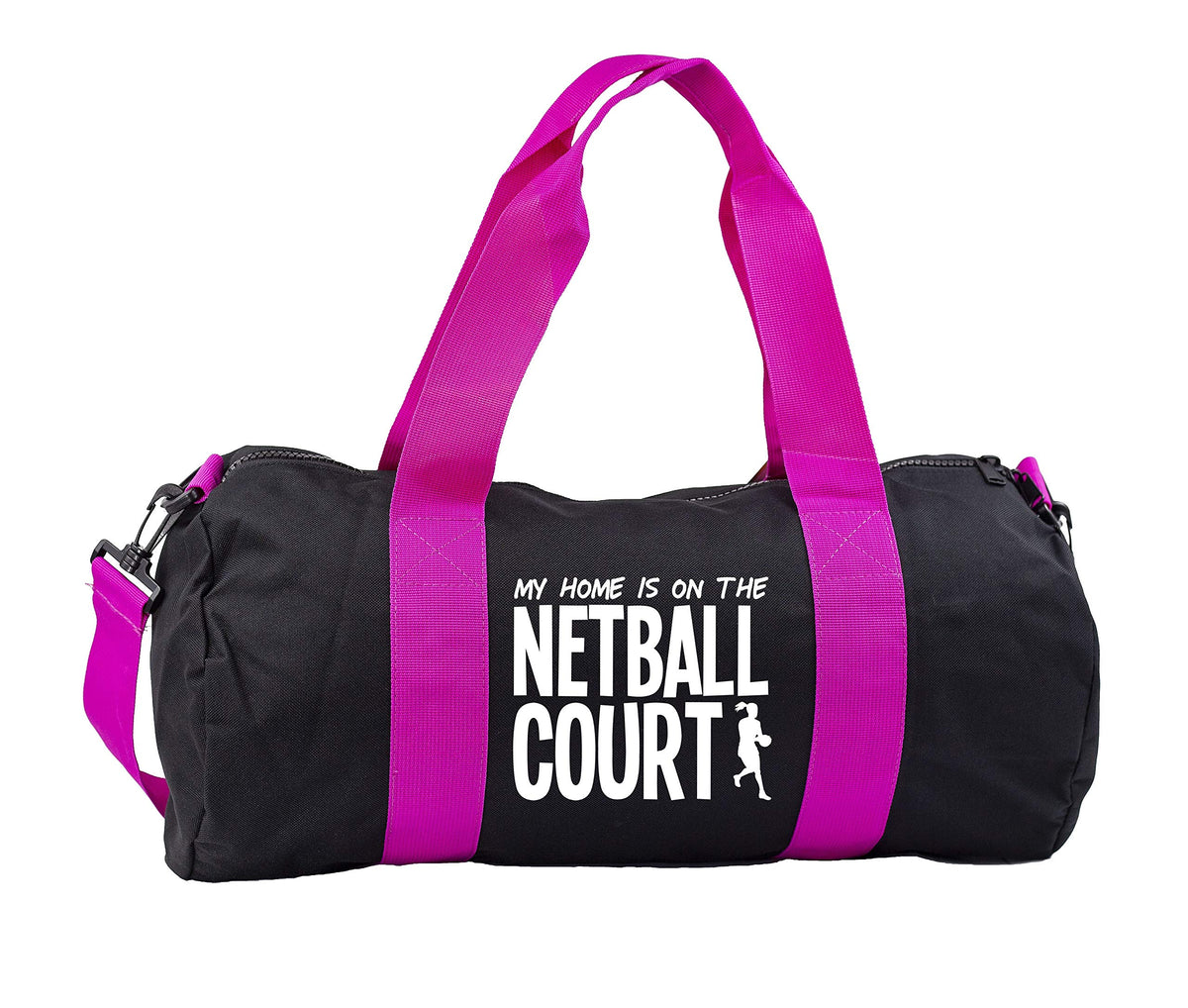 Hippowarehouse My Home is on the Netball Court Gymwear Gym Duffle Cylinder Uniform Kit Bag 50 x 25 x 25cm 20 litres
