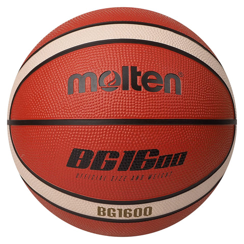 Molten BG1600 Basketball, Indoor/Outdoor, Rubber, Size 6, Orange/Ivory, Suitable For Boys age 12, 13, 14 and Girls age 14 & Adult
