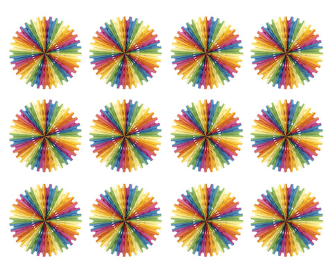 Beistle 12-Piece Tissue Fans, 25-Inch