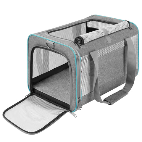 GAPZER Pet Carrier for Large Cats 20 lbs+ / Soft Sided Small Dog Travel Carriers Top Load/Collapsible Carrier Bag for Big Cat / 2 Kittens Sturdy Transport Carriers Long Trips/Medium Cats 15 pounds