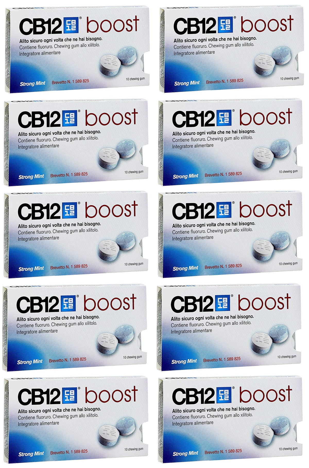 CB12 Boost Sugar Free Gum - Strong Mint (10)