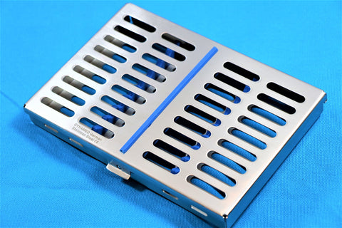 German Steel Dental Autoclave Sterilization Cassette Rack Box Tray for 10 Instruments