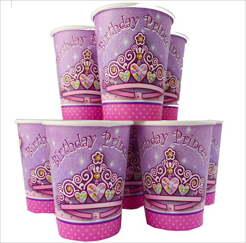 Princess Tiara Birthday Party Cups 9oz 8 Count