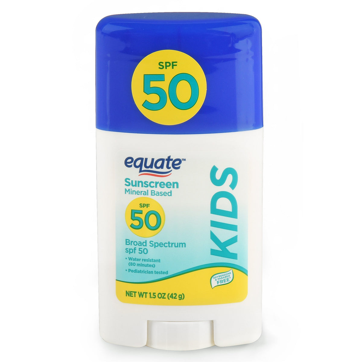 Equate Kids Mineral Based Sunscreen Stick, Broad Spectrum, SPF 50, 1.5 Oz