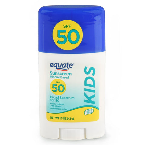Equate Kids Mineral Based Sunscreen Stick, Broad Spectrum, SPF 50, 1.5 Oz