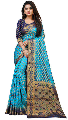 C J Enterprise Women's Pure Kanjivaram Silk Sarees For Wedding With Un-Stitched Blouse Piece (CPC2 paithani), Green, One size