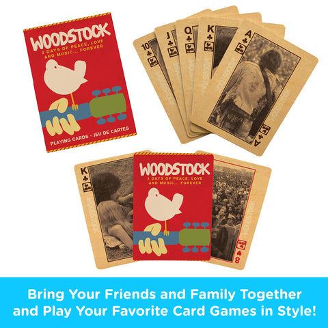 AQUARIUS Woodstock Playing Cards - Woodstock Themed Deck of Cards for Your Favorite Card Games - Officially Licensed Woodstock Merchandise & Collectible Gift