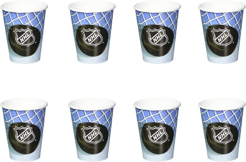 Amscan 583834 NHL Ice Time! Collection 9 oz. 8 pcs, Paper Party Cups