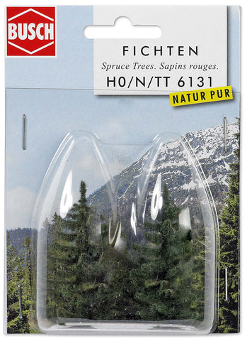Busch 6131 Spruces 55mm 2/ HO Scenery Scale Model Scenery