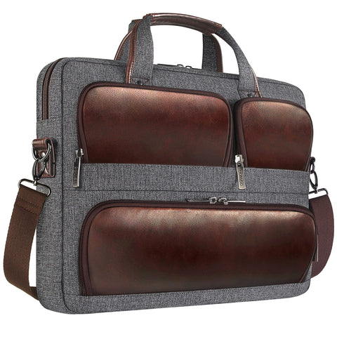 DOMISO 17-17.3 Inch Laptop Sleeve Case Shoulder Bag Compatible with 17.3" Dell Computer Precision 7710/HP Pavilion 17/MSI GE76 Raider/Lenovo Ideapad Y700/Acer/Asus,Briefcase with Multiple Pockets,Grey