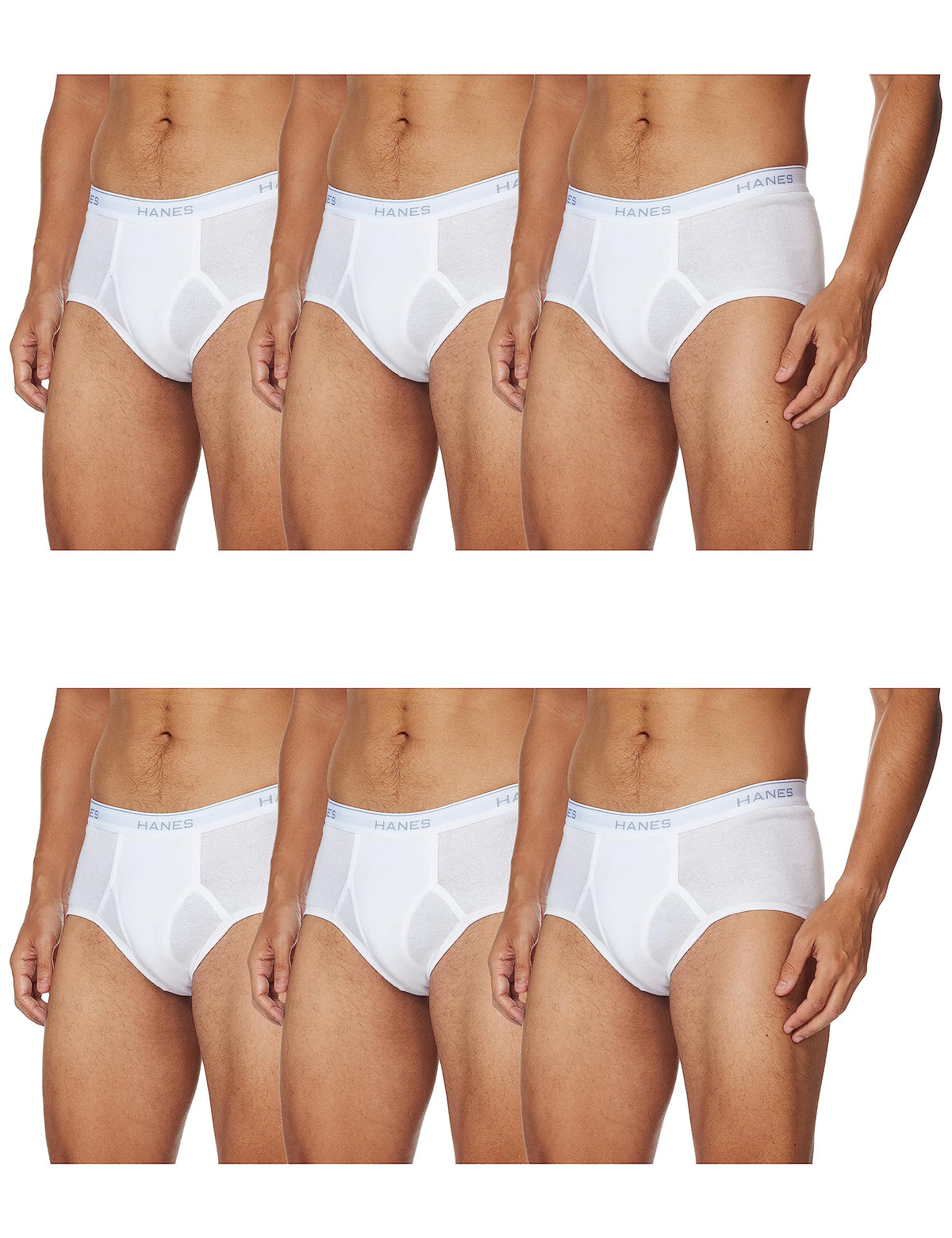 Hanes Men's Tagless Cotton Brief (Pack of 6) (XXXX-Large, White)