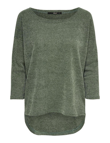 ONLY Women's Onlalba 3/4 Top Jrs Noos T Shirt, Green (Green Bay Green Bay), L UK