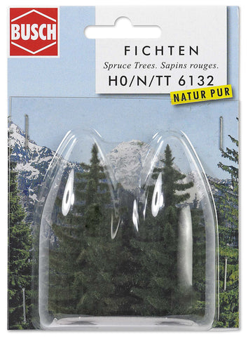 Busch 6132 Spruces 70mm 2/ HO Scenery Scale Model Scenery