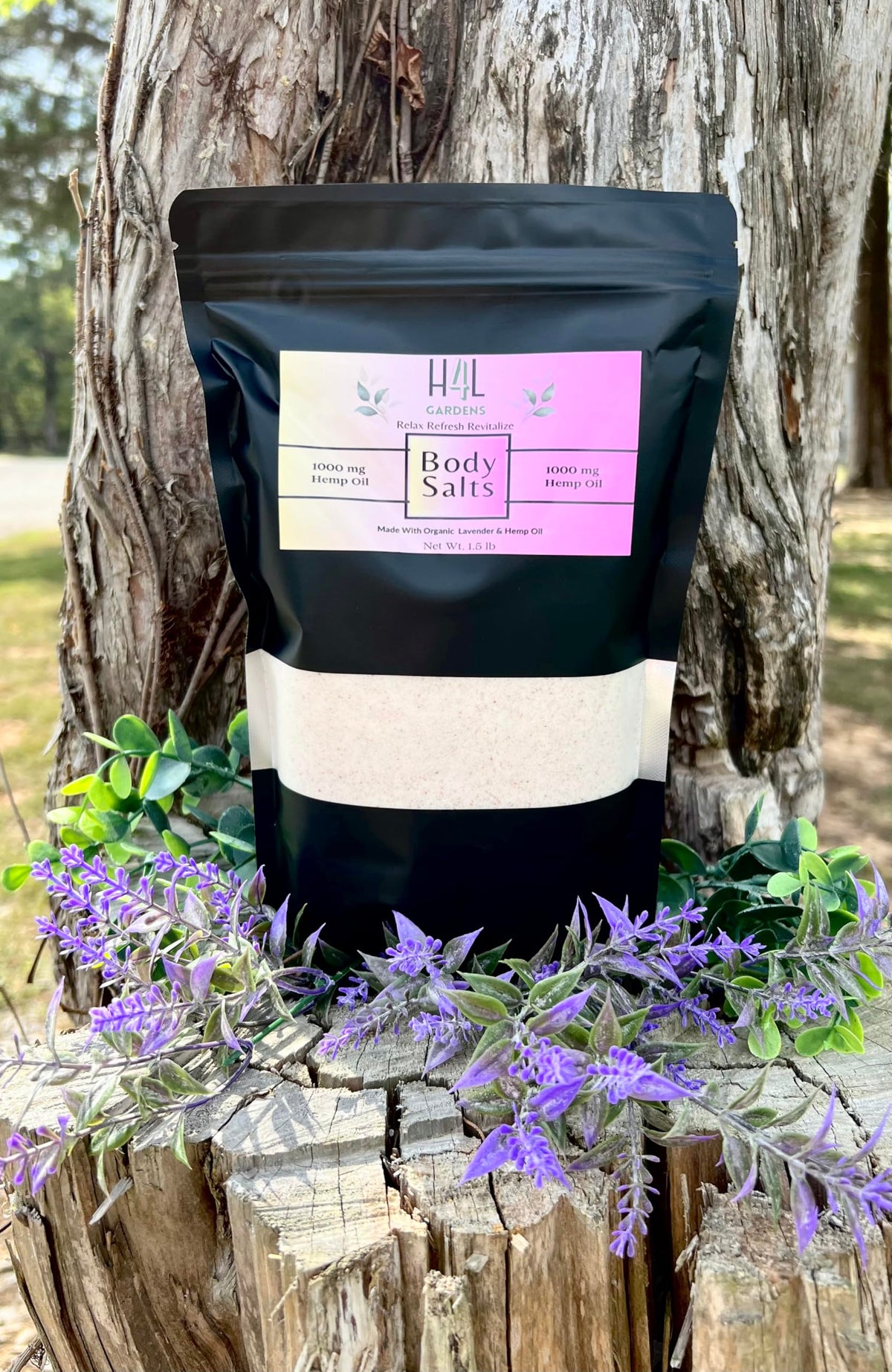 H4L Gardens Body and Bath Salts Made with The Finest Epsom Sea Himalayan Salts Infused with Our Certified Organic Hemp and Lavender Oil.