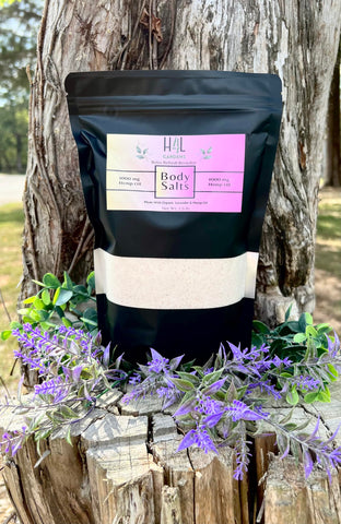 H4L Gardens Body and Bath Salts Made with The Finest Epsom Sea Himalayan Salts Infused with Our Certified Organic Hemp and Lavender Oil.