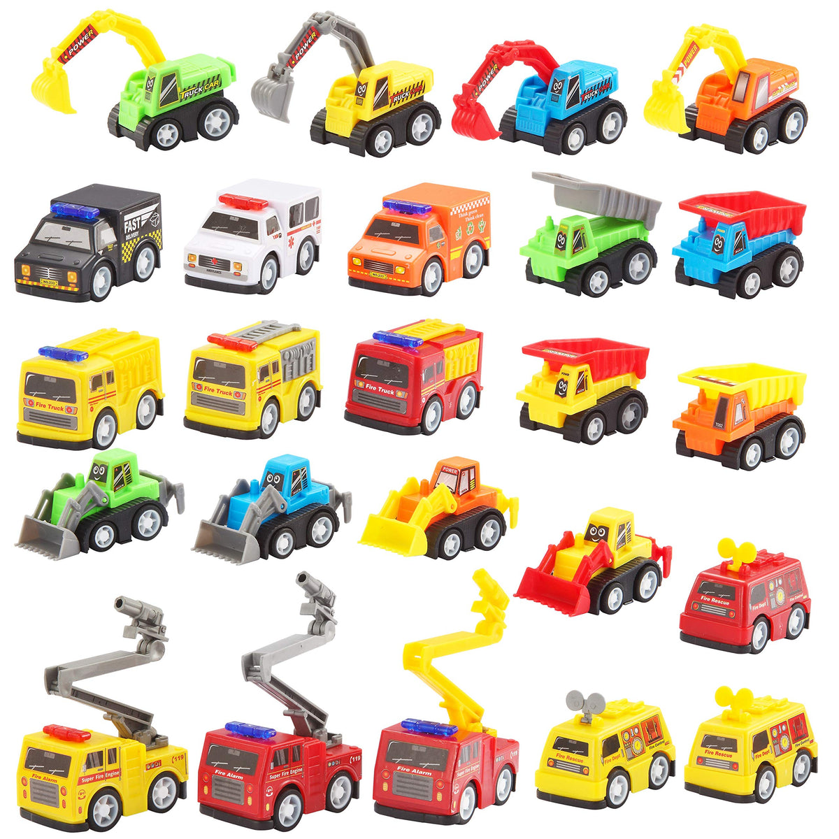 JOYIN 24 Pcs Filled Easter Eggs with Pull Back Construction Cars, Prefilled Easter Egg with Vehicle for Kid Boys, Easter Basket Hunt Stuffers/Fillers, Party Favor, Classroom Prize SuppliesÃƒÆ’Ã‚Â¢ÃƒÂ¢Ã¢â‚¬Å¡Ã‚Â¬Ãƒâ€šÃ‚Â¦