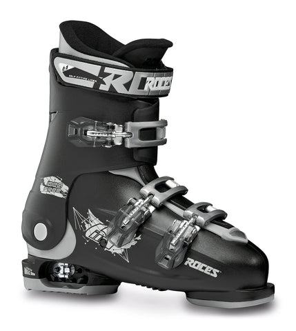 Roces Children's Idea Up Adjustable Ski Boots, Black/Silver, 36-40