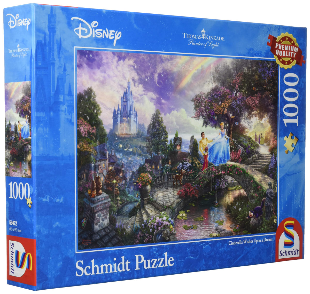 Schmidt Spiele Schmidt | Thomas Kinkade: Disney Cinderella - 1,000 Pieces | Adult Jigsaw Puzzle | Ages 12+