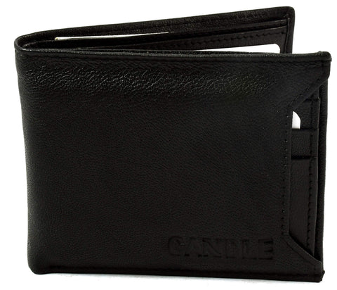CANDLE Slim Genuine Leather Wallet for Men - Bifold RFID Blocking 10 Card Holders with 1 Coin pocket 2 Cash compartment Gift Box
