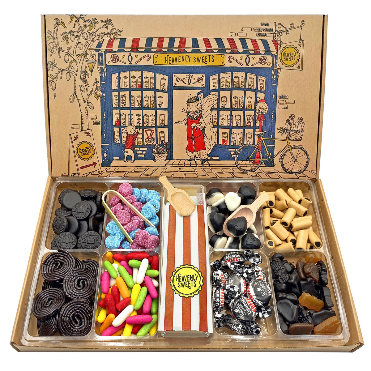 Extra Large Liquorice Sweets Gift Set Hamper Box | 1.2kg Pick and Mix - Retro Sweet Shop in a Box - Heavenly Sweets