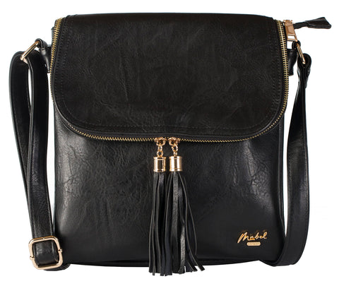 Mabel WomenÃƒÆ’Ã†â€™Ãƒâ€šÃ‚Â¢ÃƒÆ’Ã‚Â¢ÃƒÂ¢Ã¢â€šÂ¬Ã…Â¡Ãƒâ€šÃ‚Â¬ÃƒÆ’Ã‚Â¢ÃƒÂ¢Ã¢â€šÂ¬Ã…Â¾Ãƒâ€šÃ‚Â¢s Cross Body Handbags - Trendy Messenger Long Shoulder Strap Bags - With a Protective Storage Bag (Design 5 - Black)