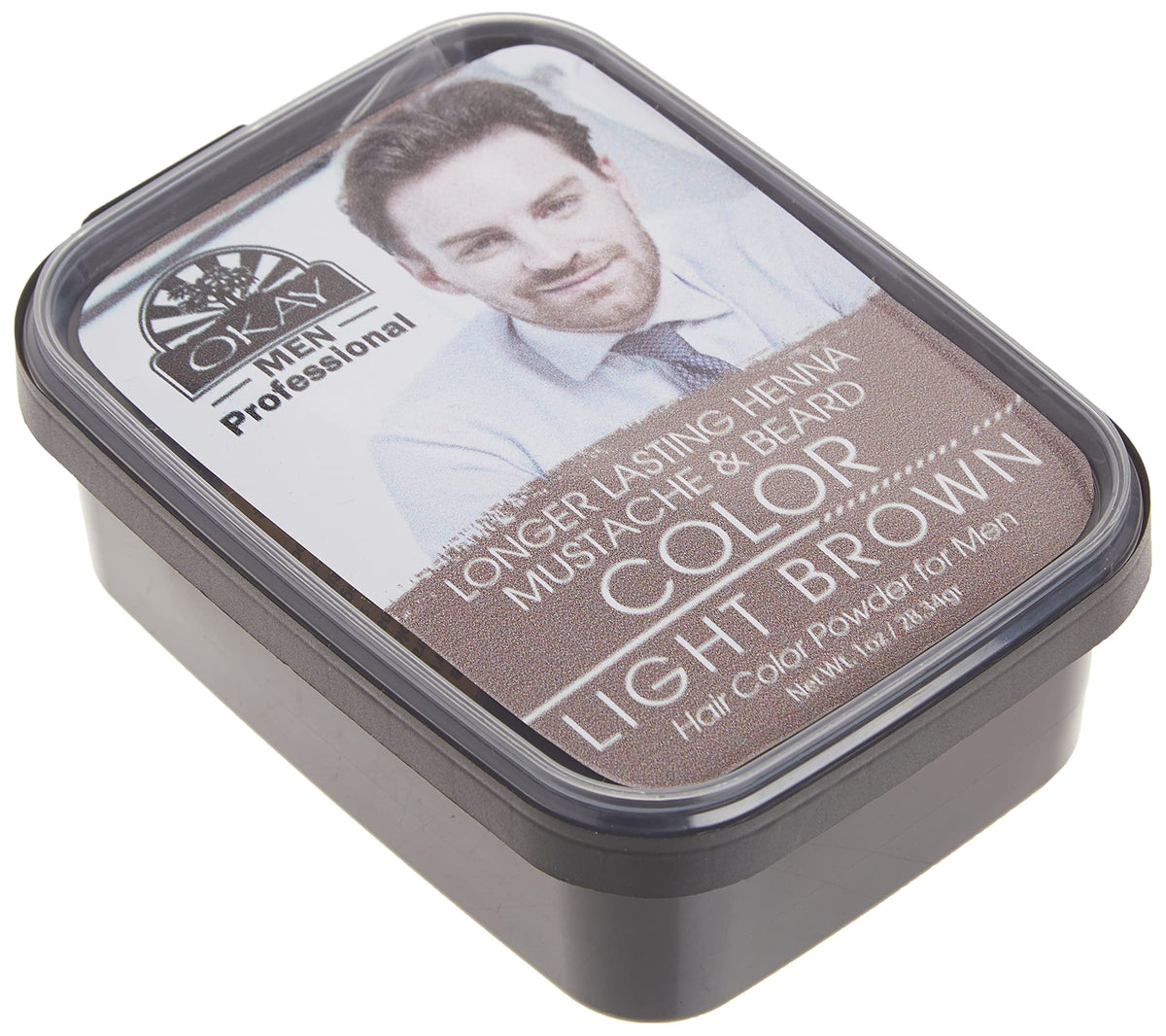 Okay Men's Henna Beard Color, Light Brown, 1 Ounce