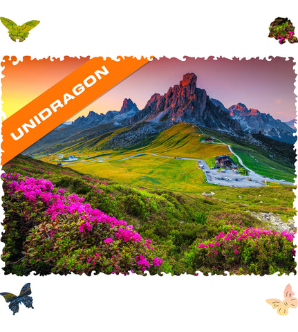 Unidragon Wooden Puzzle Jigsaw, Best Gift for Adults and Kids, Unique Shape Jigsaw Pieces Nature Mountain, 17.3 x 12.1 inches, 500 Pieces, King Size