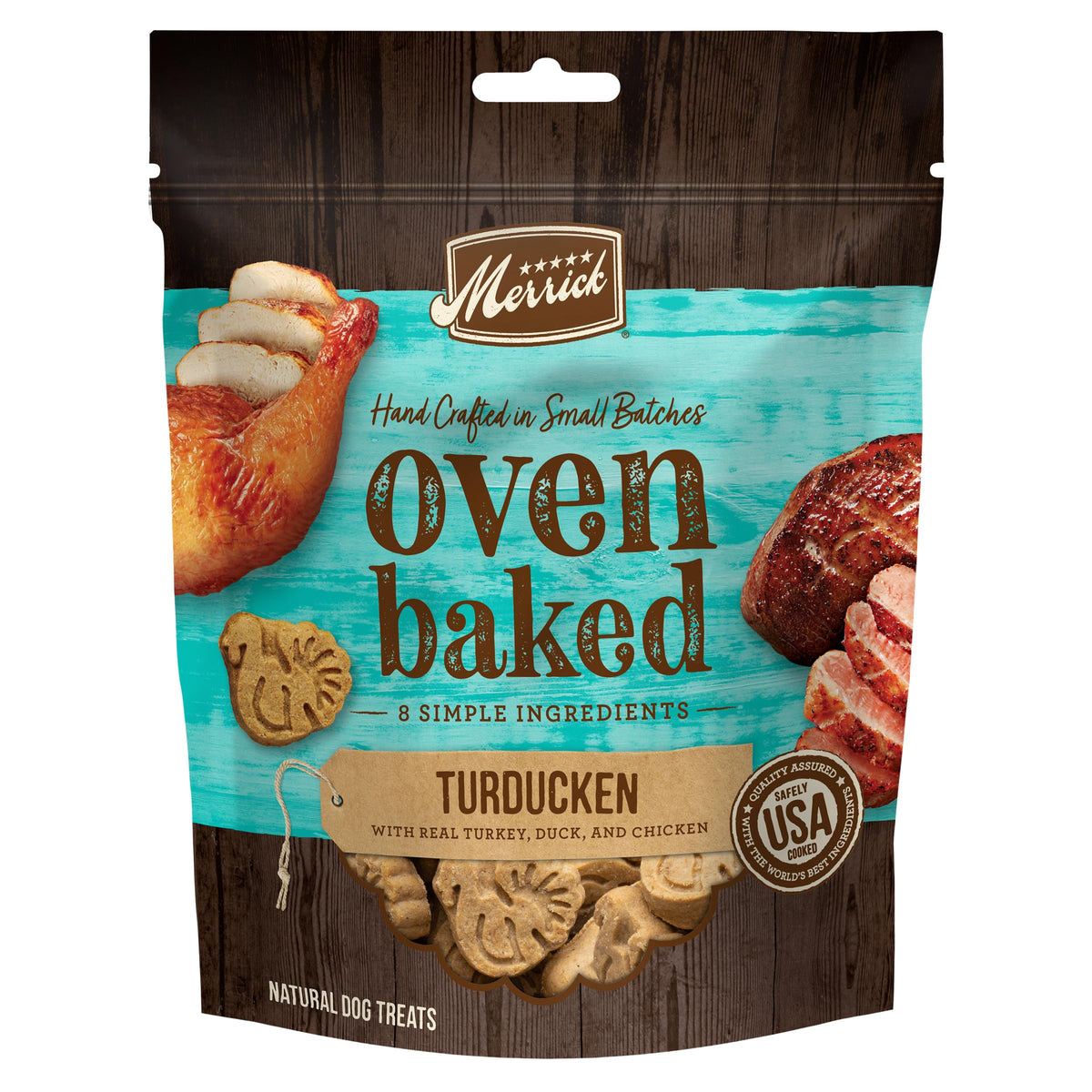 Merrick Oven Baked Dog Treats, Turducken with Real Turkey, Duck, and Chicken, Natural Dog Biscuits