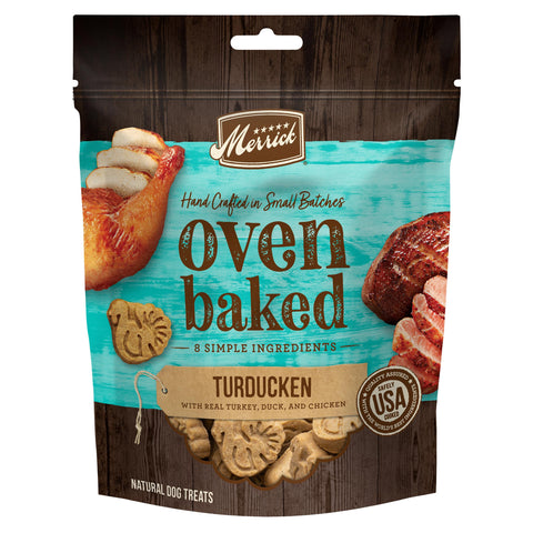Merrick Oven Baked Dog Treats, Turducken with Real Turkey, Duck, and Chicken, Natural Dog Biscuits
