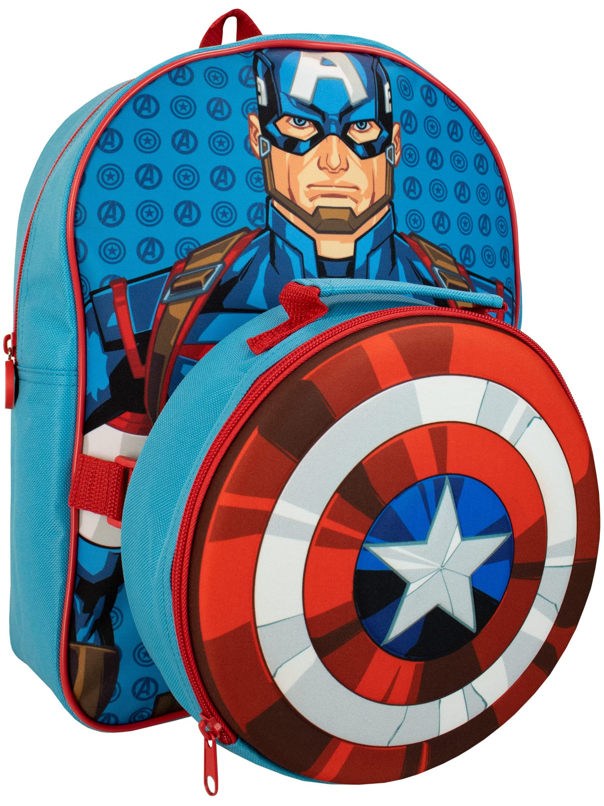 Marvel Kids Backpack and Lunch bag Captain America Blue