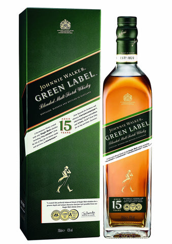 Johnnie Walker Green Label | Blended Scotch Whisky | 43% Vol | 70cl | Enjoy Neat Or In Drinks| Scottish Whisky Made Using Single Malt Whiskies Matured At Least 15 Years| With Gift Box| Gift For Easter