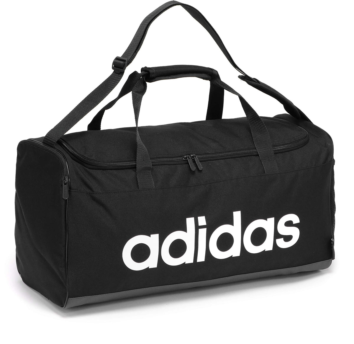 adidas Unisex Adult LIN Duffle M Gym Bag - Black/White, Size NS