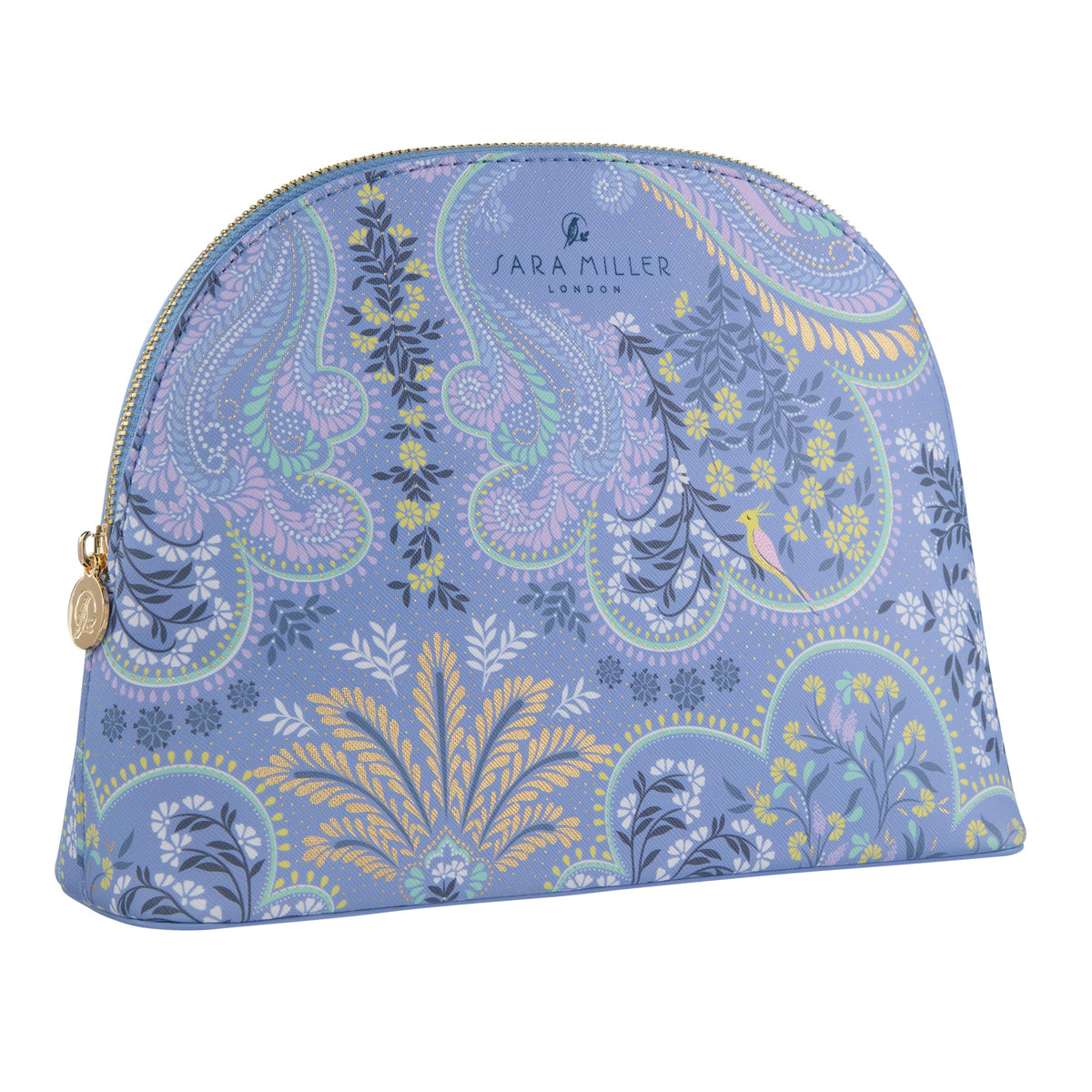 Sara Miller Savannah | Large Cosmetic Bag Blue | Personalised Make-Up, Gym Or Toiletry Bag | Travel Size & Vegan Friendly | Beauty Gift For Women